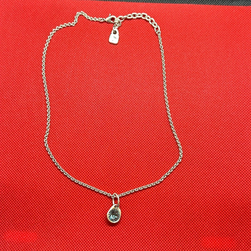 Uno De 50 Necklace Blue Topaz 18in